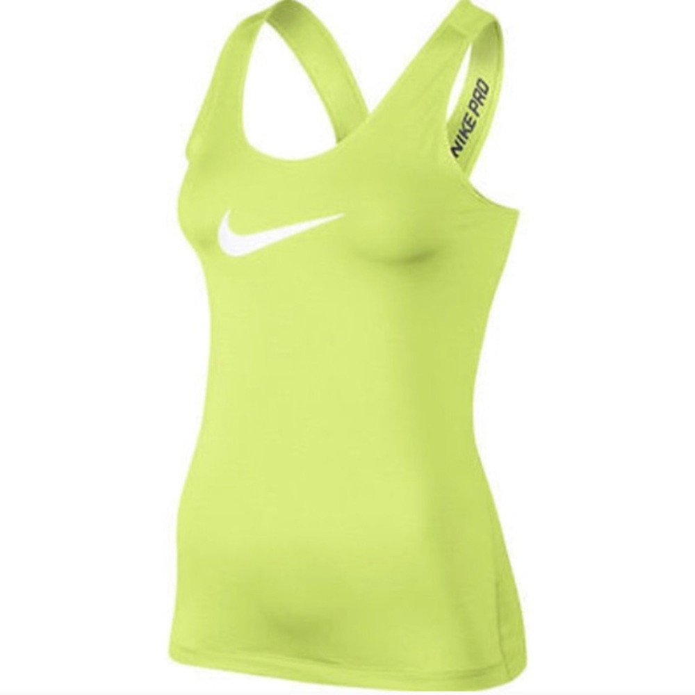 Nike Pro Fluorescent Yellow Dri-fit Tank Top